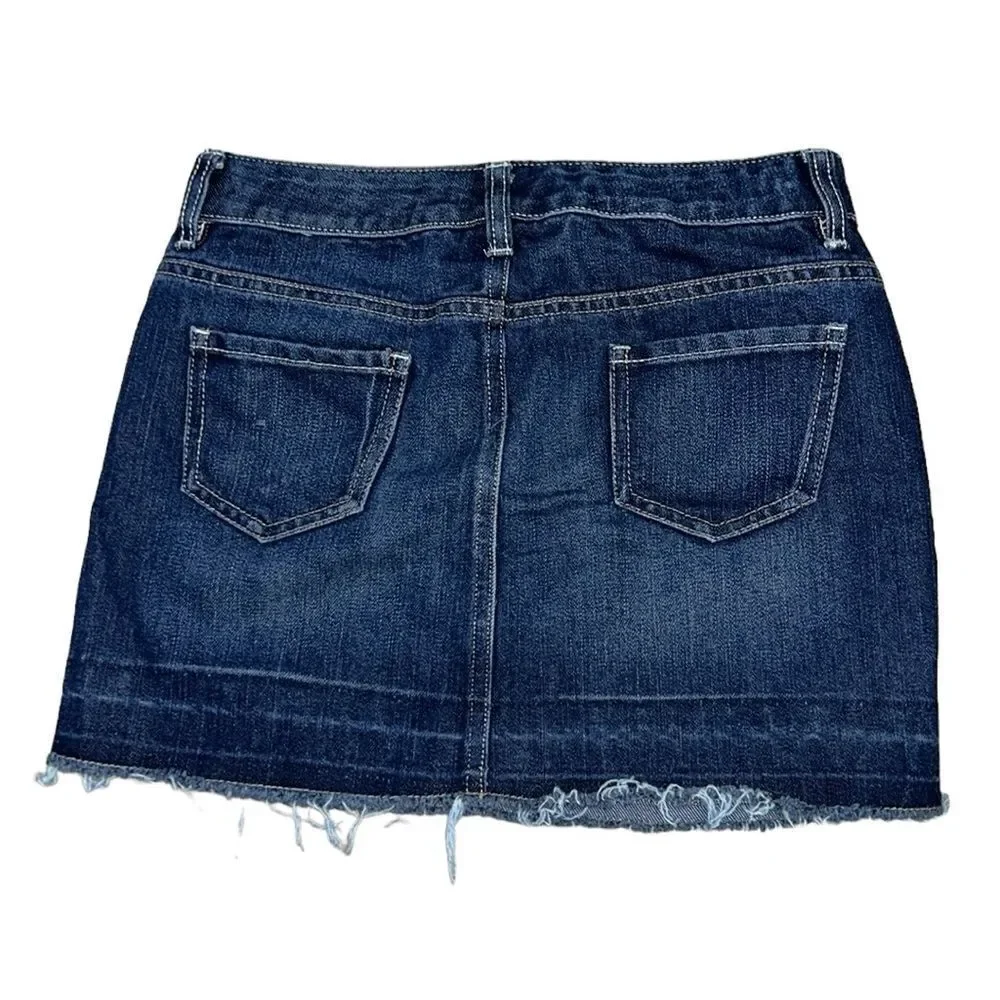 Old Navy Girls Mini Denim Frayed Hem Skirt(Size 10)